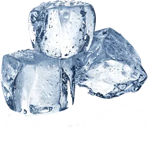 Crystal Clear Ice Cubes Water Droplets PNG Image