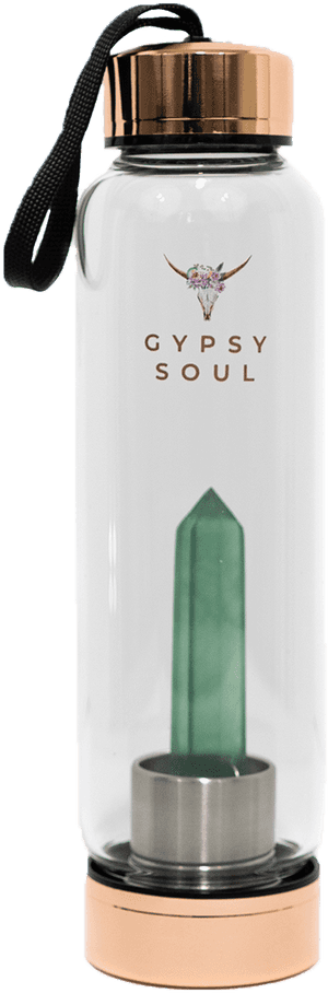 Crystal Infused Water Bottle Gypsy Soul Design PNG image with transparent background