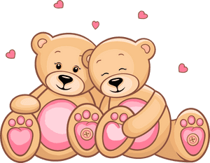 Valentines Day Teddy Couple Png Clipart Picture - Valentine Bears Clipart, Transparent Png PNG image with transparent background