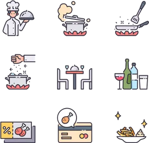 Culinary_ Process_and_ Dining_ Icons_ Set PNG Image