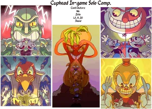 Cuphead Boss Collage PNG Image