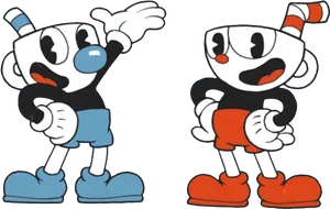 Cupheadand Mugman Characters PNG Image