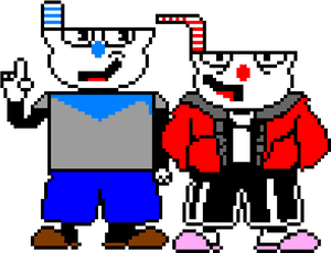Cuptale Mugman And Cuphead - Colored Sans Sprite, HD Png Download PNG image with transparent background