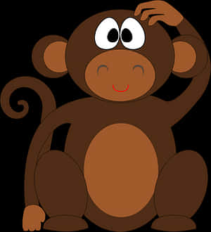 Curious Cartoon Monkey PNG image with transparent background