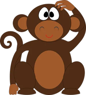 Curious Cartoon Monkey PNG Image