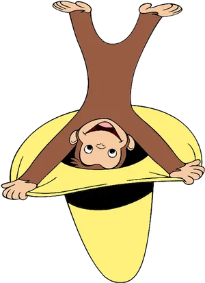 Curious George Upside Down Banana Peel PNG Image