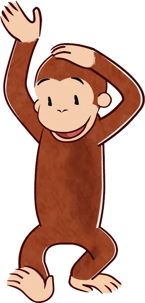 Curious George Waving PNG Image