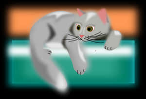 Curious Gray Cat Illustration PNG image with transparent background