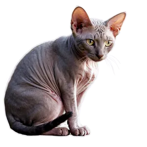 Curious Hairless Cat Png 06252024 PNG Image