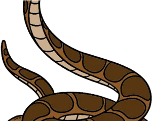 Curled_ Brown_ Snake_ Illustration PNG Image