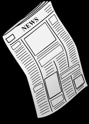 Curled Newspaper Graphic PNG