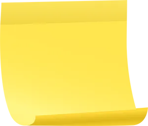 Curled Yellow Sticky Note PNG Image