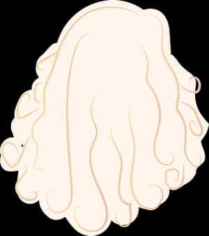 Curly Blonde Hair Cartoon Illustration PNG with transparent background