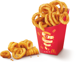 Curly Friesin Red Box PNG with transparent background