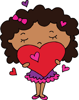 Collection Of Curly - Girl Holding Heart Cartoon, HD Png Download PNG image with transparent background