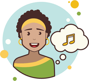 Short Curly Hair Girl Musical Notes Icon - Clipart Curly Brown Hair Girl, HD Png Download PNG image with transparent background