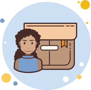 Long Curly Hair Girl Product Box Icon - Cartoon Girl Curly Hair Glasses, HD Png Download PNG image with transparent background