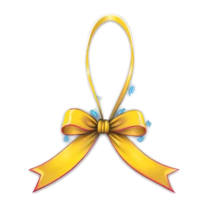 Curly Yellow Ribbon Illustration Png Itu PNG Image