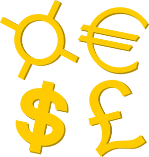 Currency Symbols Collection PNG Image