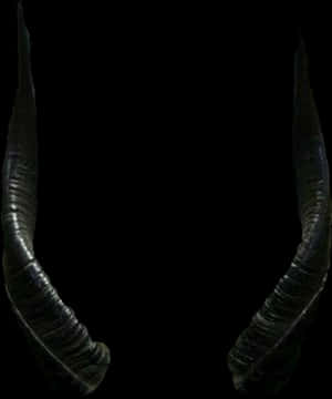 Curved Black Devil Horns PNG image with transparent background