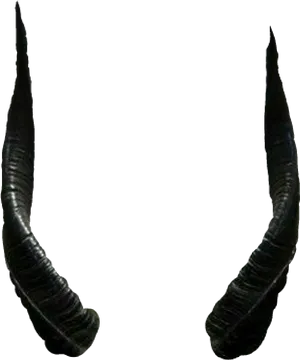 Curved Black Devil Horns PNG Image