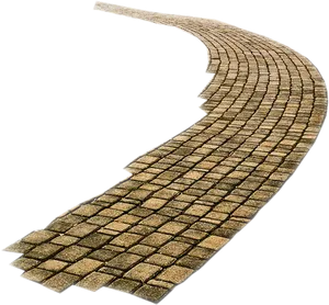 Curved Cobblestone Pathway PNG Image