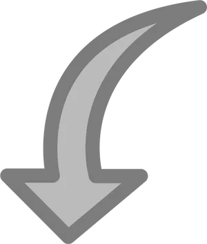 Curved Down Arrow Graphic PNG Image