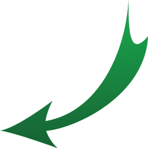 Curved Green Arrow Direction PNG image with transparent background