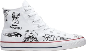 Custom Artwork Converse High Top Sneaker PNG Image