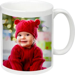 Custom Baby Photo Mug Holiday Theme PNG Image