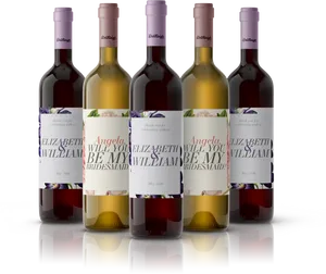 Custom Bridesmaid Wine Bottle Labels PNG Image