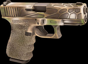 Custom Camo Glock Pistol PNG image with transparent background