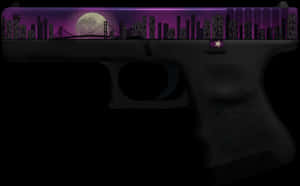 Custom Cityscape Glock Slide PNG image with transparent background