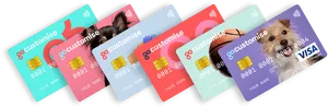 Custom Design Credit Cards PNG Image