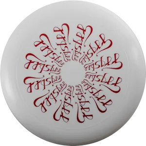 Custom Designed Frisbeewith Red Calligraphy PNG Image