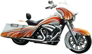 Custom Flame Paint Motorcycle PNG Image