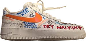 Custom Graffiti Sneaker Harlem N Y C PNG Image