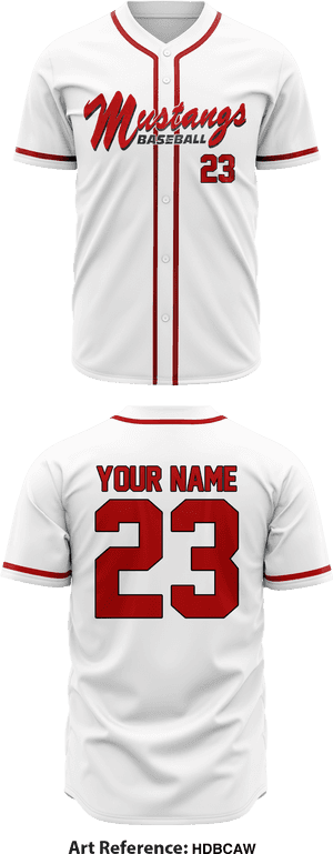 Mustangs2 Full Button Baseball Jersey - Sports Jersey, HD Png Download PNG