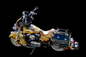 Custom Painted Motorcyclewith Western Saddle PNG image with transparent background