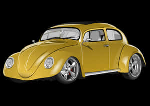 Custom Yellow Beetle Car Illustration PNG image with transparent background