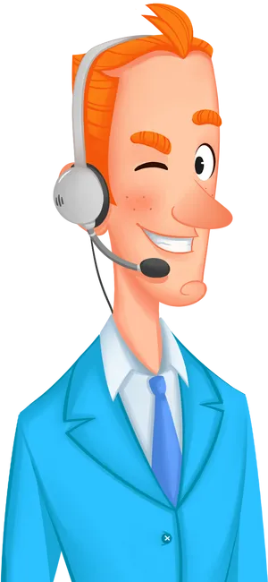 Customer Service Agent Cartoon Character PNG Image