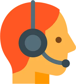 Customer Support Headset Icon PNG Image