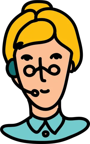 Customer Support Representative Cartoon PNG Image