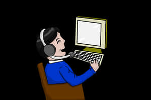 Customer Support Representative Cartoon PNG image with transparent background