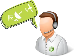 Customer Support Representative Cartoon PNG Image