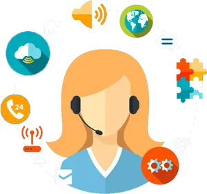 Customer Support Representative Vector PNG Image