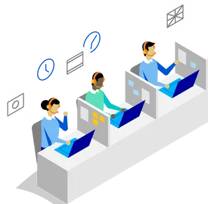 Customer Support Team Illustration PNG Image