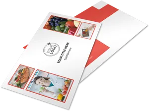 Customizable Food Service Postcard Template PNG Image