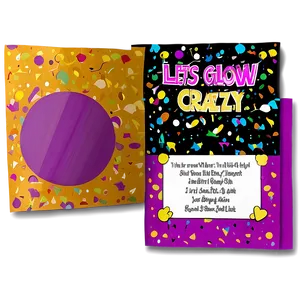 Customizable Lets Glow Crazy Invitation Png 66 PNG Image