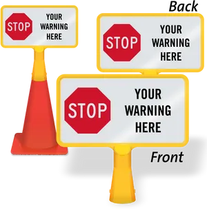 Customizable Stop Signs Display PNG Image